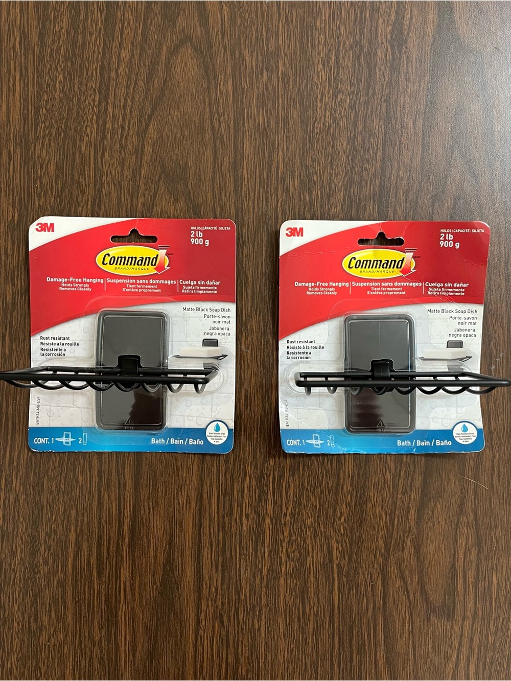 Command Matte Black Soap Dish Set of 2 BATH34-MB-ESF New Sealed Damage Free